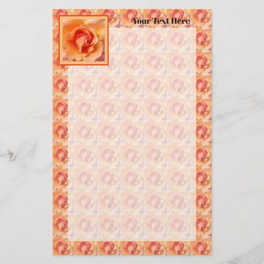 Papeterie Apricot Peach Rose Flower Close Up Photo Design (Devant)