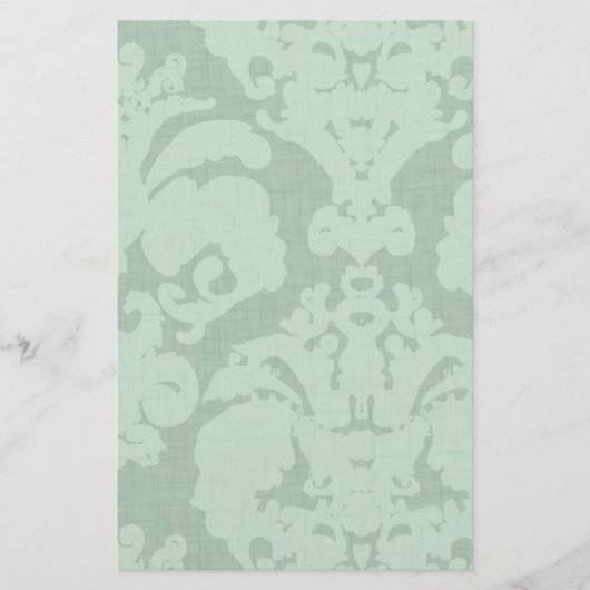 Papeterie Aqua Blue Linen Damask (Devant)