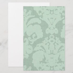 Papeterie Aqua Blue Linen Damask
