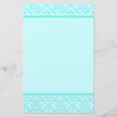 Papeterie Aqua Blue Turquoise Damask (Devant)