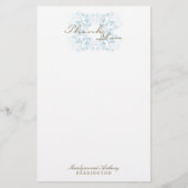 Papeterie Aqua Floral Flourish Élégant Merci de mariage (Devant)