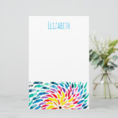Papeterie Aquarelle arc-en-ciel spirale abstraite (Debout devant)