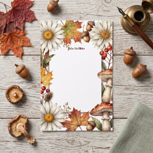Papeterie Aquarelle automnale champignon de daisy florale de