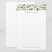 Papeterie Aquarelle Blanc Faisée & Foliage (Devant / Derrière)