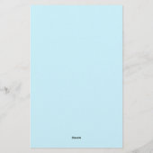 Papeterie Aquarelle bleu avec Fleurs Whimsical personnel (Dos)