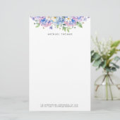 Papeterie Aquarelle Bleu Hydrangées & Fleurs Blanches Floral (Debout devant)