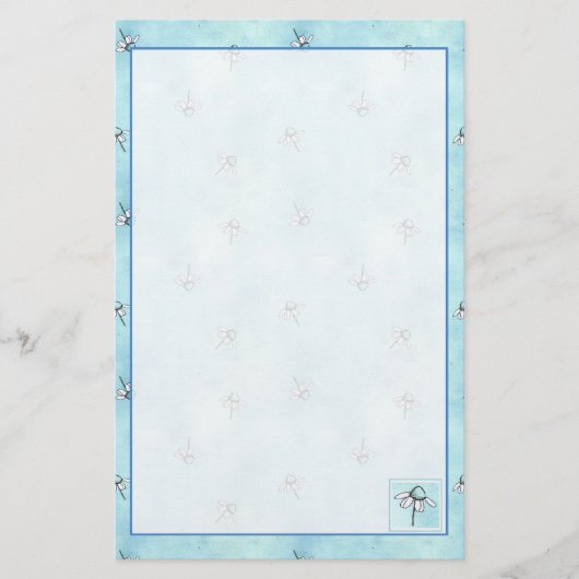 Papeterie Aquarelle bleue aux herbes chamomiques (Devant)