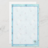 Papeterie Aquarelle bleue aux herbes chamomiques (Devant / Derrière)