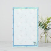 Papeterie Aquarelle bleue aux herbes chamomiques (Debout devant)