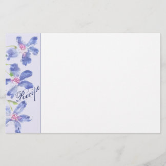 Papeterie Aquarelle bleue Floral