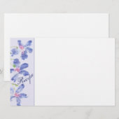 Papeterie Aquarelle bleue Floral (Devant / Derrière)