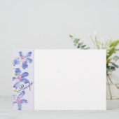 Papeterie Aquarelle bleue Floral (Debout devant)