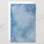 Papeterie Aquarelle bleue Texture (Devant / Derrière)