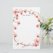 Papeterie Aquarelle Blush rose Orchidée Blossoms Wreath (Debout devant)