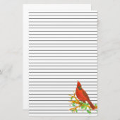 Papeterie Aquarelle cardinale d'oiseaux Noir (Devant / Derrière)