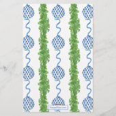 Papeterie Aquarelle Chinoiserie Wreath Monogramme Noël (Dos)