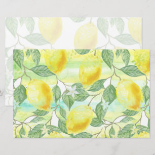Papeterie Aquarelle Citrons savon d'art Papier d'emballage