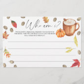 Papeterie Aquarelle Citrouille Café Qui suis-je jeu (Devant)