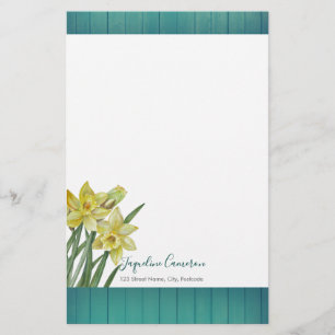 Papeterie Aquarelle Daffodiles Illustration botanique
