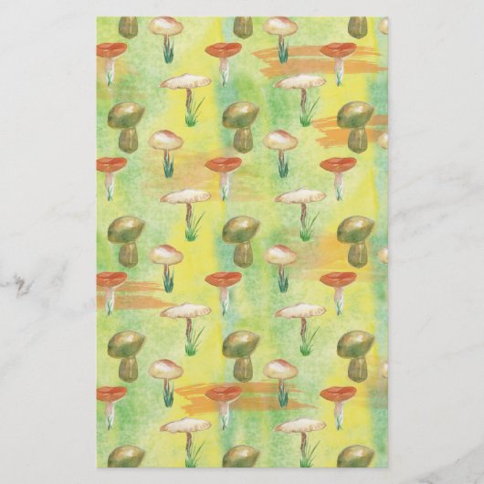 Papeterie Aquarelle de champignons (Devant)