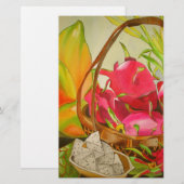 Papeterie Aquarelle de fruits tropicaux art original vie mor (Devant / Derrière)