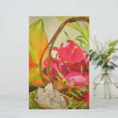 Papeterie Aquarelle de fruits tropicaux art original vie mor (Debout devant)