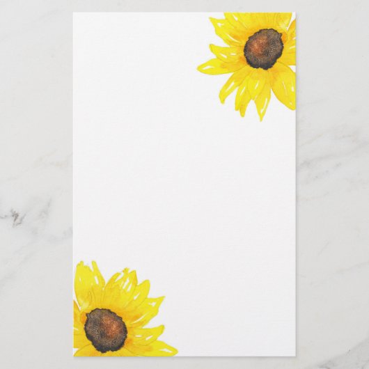 Papeterie Aquarelle de tournesol (Devant)