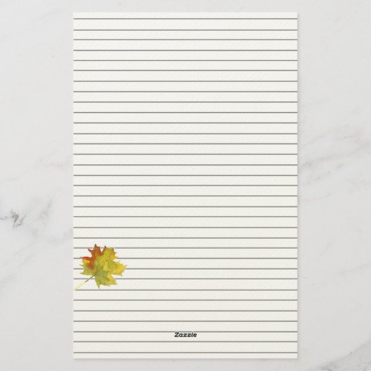 Papeterie Aquarelle Feuille d'automne (Dos)