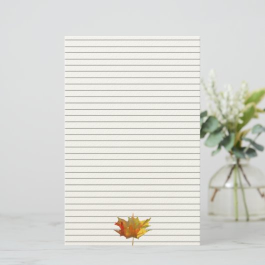 Papeterie Aquarelle Feuille d'automne (Debout devant)