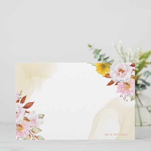 Papeterie Aquarelle Feuilles floraux (Debout devant)
