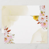 Papeterie Aquarelle Feuilles floraux (Devant / Derrière)