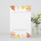 Papeterie aquarelle feuillue personnelle stationnaire (Debout devant)