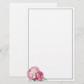 Papeterie Aquarelle florale rose pis rose roses roses (Devant / Derrière)