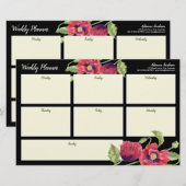 Papeterie Aquarelle hebdomadaire du planificateur Rouge Papi (Devant / Derrière)