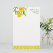 Papeterie Aquarelle Jaune Lys Peinture Fleur (Debout devant)