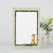 Papeterie Aquarelle Meerkat sur un Arrière - plan beige (Debout devant)