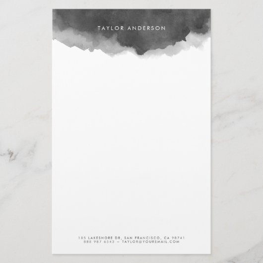 Papeterie Aquarelle minimaliste moderne gris (Devant)