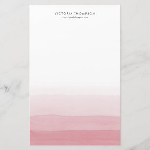 Papeterie Aquarelle moderne rose Ombre personnalisé