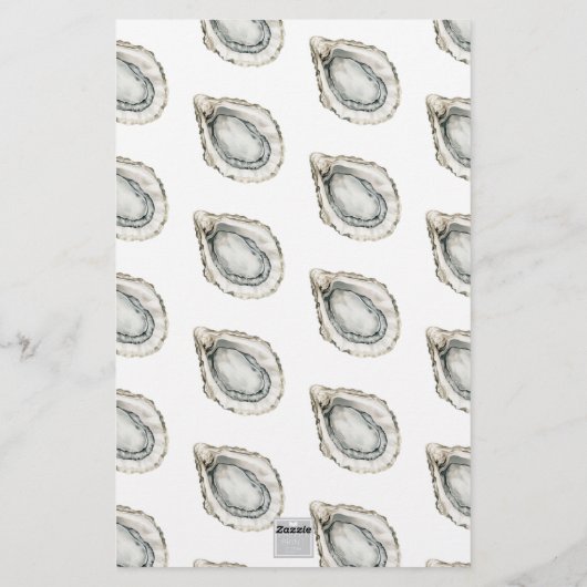 Papeterie Aquarelle Monogramme Côte Bleu Bow Huître (Dos)