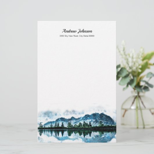 Papeterie Aquarelle Monts Personnalisés (Debout devant)