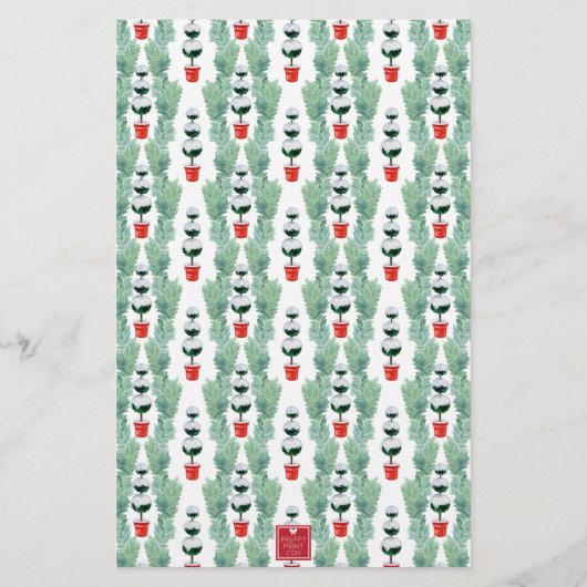 Papeterie Aquarelle Noël Topio Cimier Monogramme (Dos)