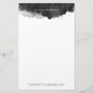 Papeterie Aquarelle noire minimaliste moderne