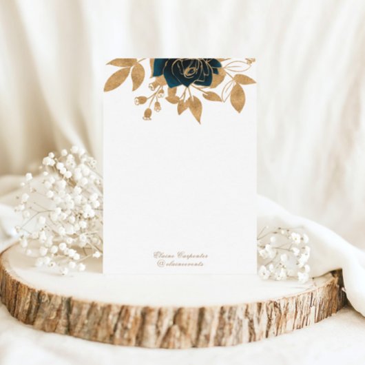 Papeterie Aquarelle Or Et Vert Papier À Papier Personnalisé