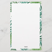 Papeterie Aquarelle Palme tropicale Feuille Monogramme  (Dos)