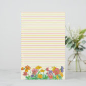 Papeterie Aquarelle Pansy Fleurs Rouge Jaune Liner (Debout devant)