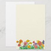 Papeterie Aquarelle Pansy Flowers Couleurs arc-en-ciel (Devant / Derrière)