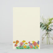 Papeterie Aquarelle Pansy Flowers Couleurs arc-en-ciel (Debout devant)