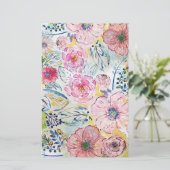 Papeterie Aquarelle peinture à la main design floral (Debout devant)