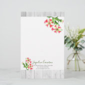 Papeterie Aquarelle Pétunias rose et blanc (Debout devant)