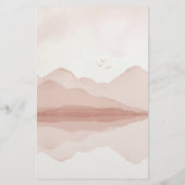 Papeterie Aquarelle Pink Paysage Monogramme (Dos)